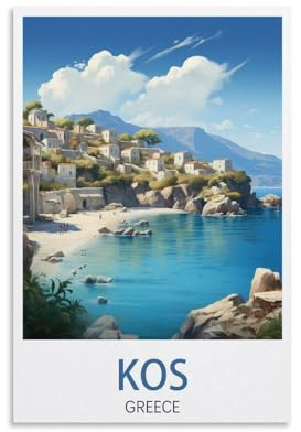1000-teiliges Puzzle mit Postern aus Kos, Griechenland. Klassisches 3D-Puzzle-Bastelset aus Papier, einzigartiges Geschenk, 70 x 50 cm.