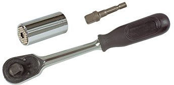 Wiha Steckschlüsseleinsatz Set Gripper mit Ratsche 3/8 und Adapter für Akkuschrauber in Blister 3-tlg. (20783