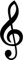 Samunshi® Violinschlüssel Wandtattoo Notenschlüssel 16 x 40cm schwarz