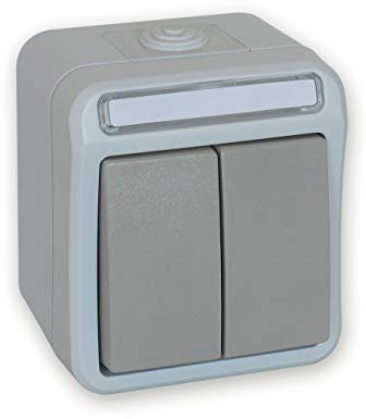 Globe Warehouse AP/FR Serien-Schalter, grau/hellgrau, IP54, PERANOVA