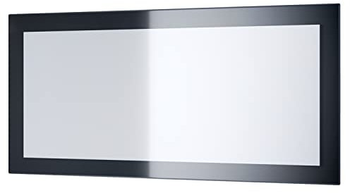 Vladon Spiegel Lima, Made in Germany, Wandspiegel mit Rahmen im modernen Stil, Schwarz Hochglanz (89 x 45 cm)