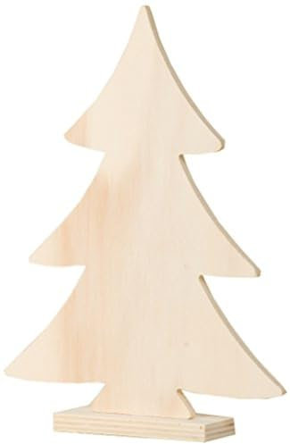 Artemio 20 cm Sapin de Noël en Bois sur Pieds Beige