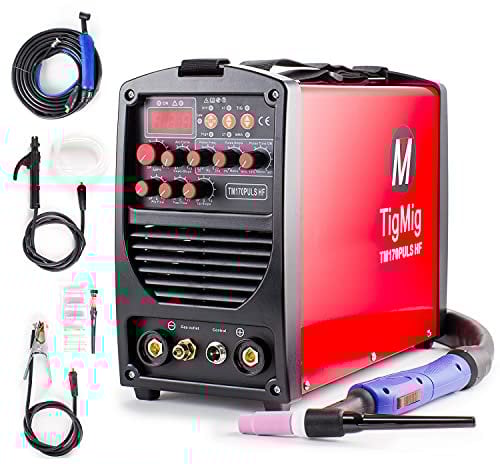 TIGMIG Saldatrice Inverter DC TIG PULSATA + MMA, Fino a 170A, HF start, Modello TM 170 PULS, Professionale WIG, Tecnologia IGBT, Garanzia e Assistenza ITALIA