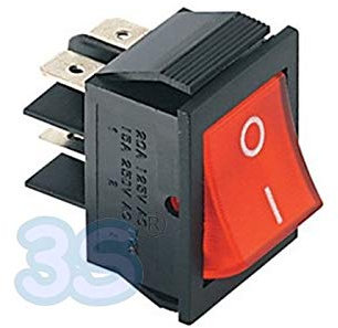 3S SuperSamaStore Interruttore Bipolare Luminoso 22x30mm 20A 250V, 4 Contatti, Interruttore Elettrico A Pulsante Luminoso Per Impianti E Quadri Comando