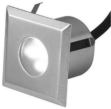 Lampenlux LED eckig Einbaustrahler Siro Nickel gebürstet IP54 230V für Außenbereich, Terrasse, Garten und Innenbereich