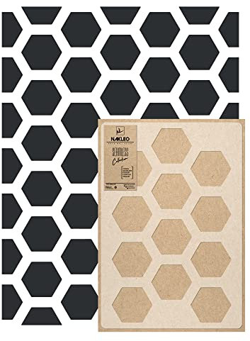NAKLEO Wandschablone Groß Muster, Malschablone 59x95cm Bienenwabe Hexagon Wiederverwendbare Kunststoff, Geometrische Tapete Wandgestaltung, DIY Craft
