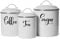 Home Acre Designs Lot de 3 boîtes de rangement pour cuisine - Blanc - Hermétiques - Pour café, sucre, thé