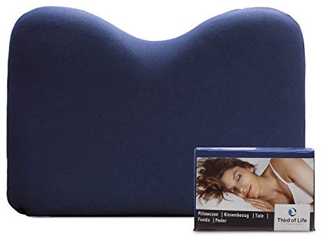 Kissenbezug Nachtblau Einzelpack, Perfekt für Re-Charge & Recovery Kissen, Mako-Baumwolle (Double Jersey), Bügelfrei & trocknergeeignet, Kissenhülle mit Reißverschluss, Oeko-Tex Zertifiziert