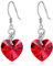 CRYSLOVE Coeur d'Océan Boucle d'oreille Dangle Femme en Argent 928 Cristal Violet Aile d'ange Coeur Boucle d'oreille Maman,Cadeau de Noël Halloween Valentine's Day