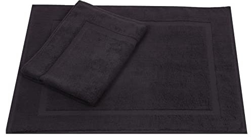 Betz 2 Stück Badvorleger Badematte Badteppich Duschvorleger Frottee Premium Größe 50x70 cm 100% Baumwolle Qualität 650g/m² Farbe Graphit