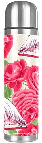 Flamant rose Bouteille isotherme isotherme sous vide en acier inoxydable pour café de voyage 50 cl
