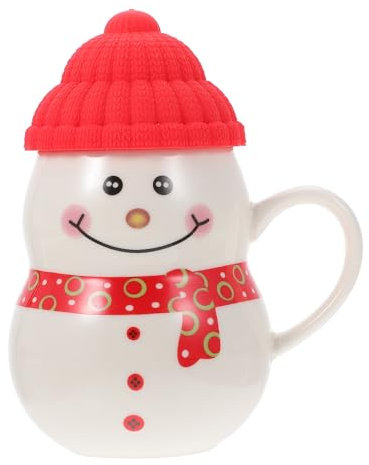 Cabilock Tasse de Bonhomme de Neige Tasse à Café de Noël Tasse de Bonhomme de Bonhomme de Neige Tasse de Bonhomme de Neige avec Couvercle de Silicone Céramique Tasse de Thé Tasse de Petit