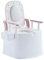 Portable Toilets for Elderly, Movable Bedside Toilet with Armrests and Tissue Box (White+ Pink)