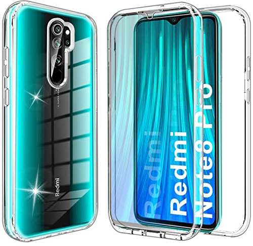 Cover per Redmi Note 8 PRO Antiurto Custodia per Xiaomi Redmi Note 8 PRO 360 Gradi, con Protezione dello Schermo Integrata Trasparente Full Body Protettivo Case Armor Bumper Cover per Redmi Note 8 PRO