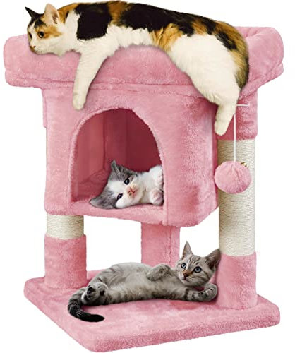costoffs Cat Tree Cat Climbing Tower with Scratching Posts Cat Condo House Cat Detachable Furry Ball Cat Activity Center for Indoor Cats and Kittens