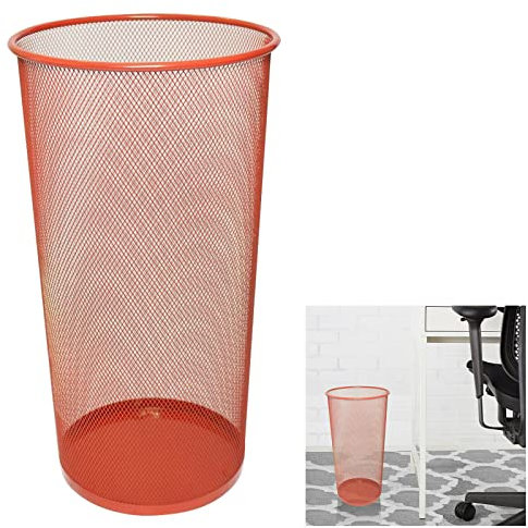 ARA CHOICE Colorful Large Metal Waste Paper Rubbish Mesh Bin Dustbin Office Bedroom Desk Litter and easy to use Recycling Bin for Home Multi Colour (Red)
