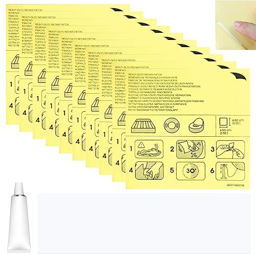 Lets Joy Reparaturflicken, 12PCS Luftmatratze Flicken Set, Selbstklebende Reparaturflicken, Wasserdicht Transparent Reparaturflicken, Reparatur Aufkleber Selbstklebend, Gummiboot, Luftbett, Pool