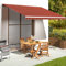 Annlera Tenda Da Sole 450x350 cm Da Balcone Estensibile Da Esterno Parasole Autoportante A Bracci Arancione E Marrone (Striato)