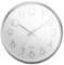 Mebus Quarzwanduhr | Leisegangwerk ohne Tick-Tack Geräusch | Aluminiumrahmen | arabisches Zifferblatt | 3D Ziffern | Aluminium Zeiger I 30 cm, Silber/Weiß