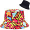 XYIYI Vintage 80er 90er Geometrisch Unisex Baumwolle Sonnenhut Mode Fischerhüte Strandhut