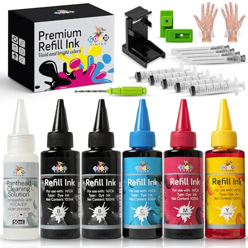 GOODTINTAS Nachfüllset für Tintenpatronen Canon PG-540 CL-541 PG-560 CL-561 540XL 541XL 560XL 561XL PG40 50 CL41 51 inkl. 500 ml Tinten + Zubehör + 50 ml Reinigerkopf