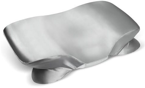 Satén Funda para Almohada de Espuma Viscoelastica, Satin Funda para Almohadas Ergonómico, Suave, con Cremallera Invisible, Color Gris
