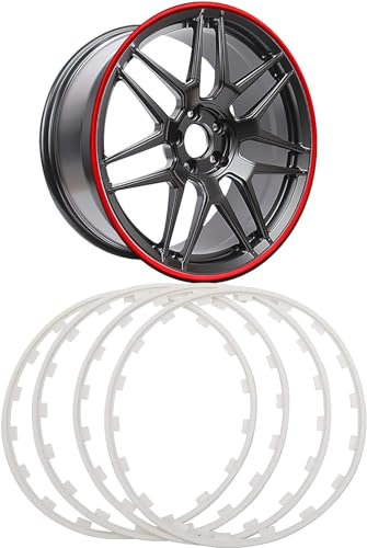 Salagt Auto-Fahrzeug-Felgen für Mercedes Benz, vierteiliger Schutzring, Reifenschutz-Dekor, Nylon-Anti-Kratz-Streifen(Color:White,Size:16in)
