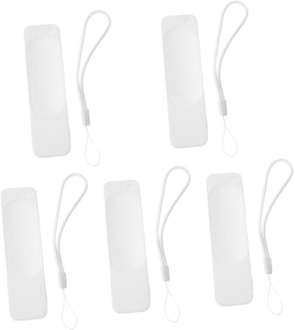 Angoily 5 Pièces Boîtier De Télécommande Couvercle De Télécommande en Couvercle De La Peau De Contrôleur De Télévision Cas Corde 4k Blanche De Silice Protection