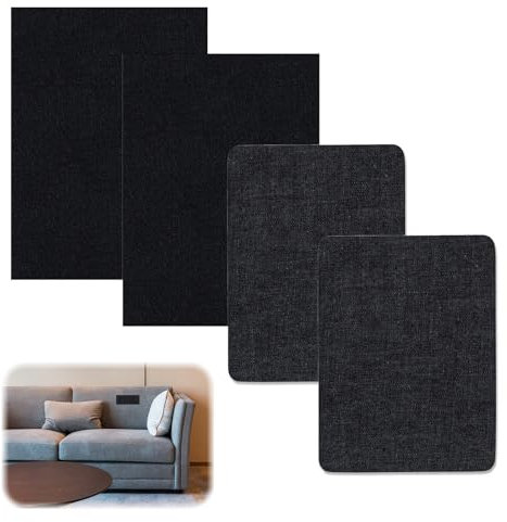 VIDSTW 4 Stück Hochwertiger Stoff Flicken Selbstklebend Stoff, Wasserdicht Stoffflicken Kein Nähen Erforderlich, für Sofas, Zelte, Autositze, Handtaschen, Gepäck, Vorhänge (Schwarz)