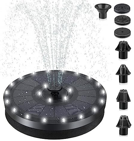 Pompa per fontana solare all'aperto, 20 CENTIMETRI di Diametro 24Led 24LED Fontana Solare Galleggiante 2000mAh Batteria Fontana Pompa for In Piedi Galleggiante Vaschetta Acqua pompa for Giardino Patio