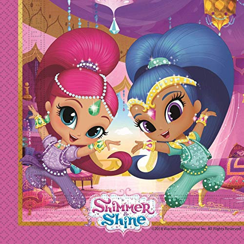 ALMACENESADAN, 5175 Geburtstagsparty, Papierservietten, 33 x 33 cm, Lizenzprodukt (Shimmer and Shine)