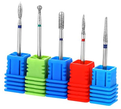 Molain 5 Stück Professionelle Nagelfräser Bits, Nagelfräser Aufsätze bits für nagelfräser Diamant Aufsätzeaus fräser bits nail drill bits für Maniküre Pediküre Nagelhaut(5 Stück)
