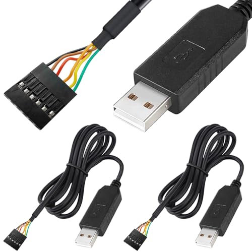 Xiatiaosann USB to TTL Serial 3.3V Adapter Cable, USB Male Plug to TX RX Signal 0.1 inch Pitch Female Socket with UART IC FT232RL Chip for Windows 10 8 7, Linux, for Mac (1.8m/6FT)