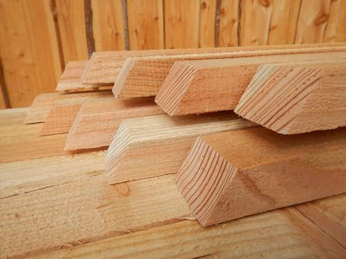 Zaunlatte abgeschrägt aus Lärche 25 x 50 mm - 80 bis 200 cm Länge wählbar - Holz Latten Lattenzaun Holzzaun (120 cm Lärche Zaunlatte)