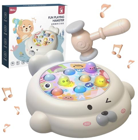 Whack Game Toy with Mole,Baby Pop Up Toy With Music and Light,Interactive Educational Developmental Game for Toddlers Age 6+Months,Hand-eye Coordination Toys Gifts Presents for Birthday Christmas