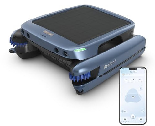 Beatbot iSkim Ultra Robot de Nettoyage et d'écumage de Surface à énergie Solaire, Deux Options de Recharge, Clarification de l'eau, Nettoyage des Bords et des Coins, optimisation de trajectoire en S