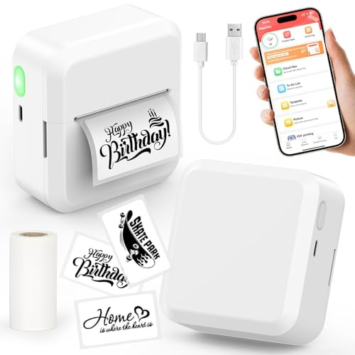 HUIJUTCHEN Portable Bluetooth Label Maker Machine with 30x50 mm Tape, Compact & Wireless Mini Label Printer Thermal Label Maker for Home, Office, Kitchen, Compatible with iOS & Android