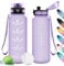 Sportflasche 1.5L, Auslaufsicher Wasserflasche mit Filter, Trinkflasche Sport Wasserflasche mit Zeitmarkierung, Sport Wasserflasche für Fitness, Camping, Fahhrad, Outdoor, Erwachsene, Wandern