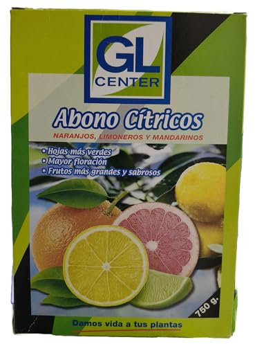 Abono para citricos 750g - GL Center. Naranjos, limoneros y mandarinos. Hojas mas verdes. Mayor floracion. Frutos mas grandes y sabrosos. Listo para usar.