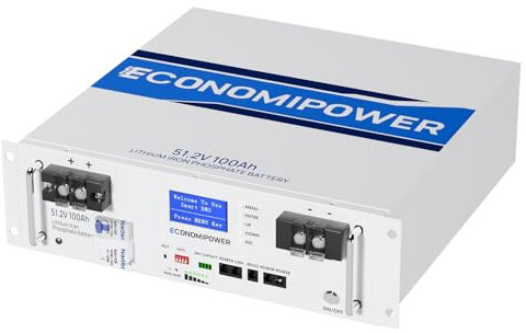 Batería de litio LiFePO4 de 48 V y 100 Ah, con soporte apilable, chasis de 3U, capacidad de 5,12 kWh, BMS de 100 A, compatible con CAN y RS485, ideal para almacenamiento de energía en el hogar, RV