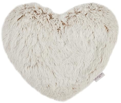 Warmies Microwaveable Plush Heart Head Pad, Fully Microwavable and Weighted Pad for Anxiety, Chill in The Freezer or Heat in Microwave, Soft Beige Heart Heat Pad