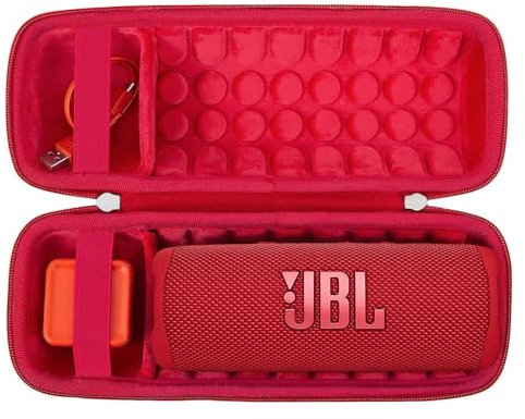 Khanka for JBL Flip 7 / Flip 6 Waterproof Portable Bluetooth Speaker Hard Travel Carrying Storage Case,Case Only (Red)