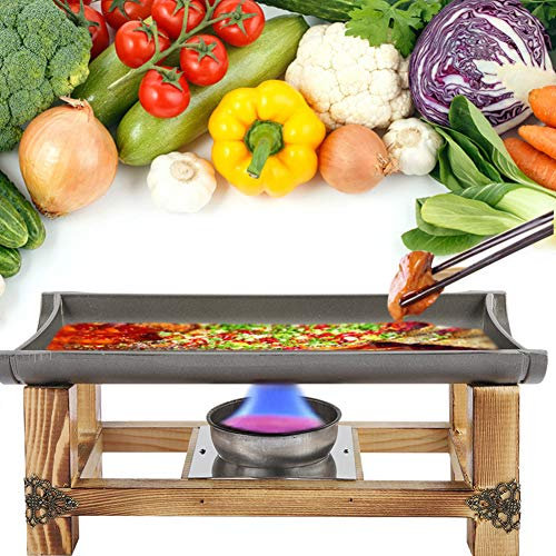 Koreaner Grill Grill, Korean Grill Grill Pan Non -Stick -Grillplatte mit Tragbarem Herd Tragbarer Grill -Picknick -Kochgeschirr für Innen BBQ Outdoor Picknick Camping (Kleine 30 cm)