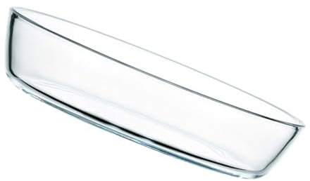 VERDANVERSE 1pieza Plato De Vidrio Ovalado Para Microondas Para Frutas y Ensaladas Fácil De Limpiar Transparente y Práctico