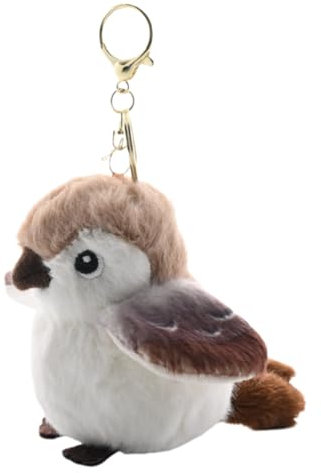 Gacqpli Vogel Plüsch Schlüsselanhänger, Realistischer Spatzen-Schlüsselan, Stofftier Schlüsselanhänger, Vogeltaschen-Anhänger