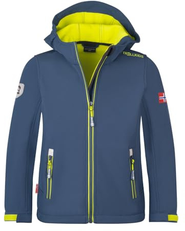 Trollkids Kids Trollfjord Jacket 116, Mystic Blue/orange