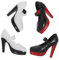 FUNNETOYU 2 Paare Miniatur High Heels für Puppen Schicke Puppenschuhe Schwarz Rot und Zubehör für Große Puppen für Kreatives und Basteln