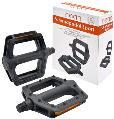 nean Fahrradpedal Sport mit Reflektor, StVZO-Zugelassen, 9/16, 2er-Set