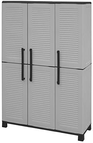 ARTPLAST Family – Armadio Alto 3 Ante con Porta Scope in Polipropilene