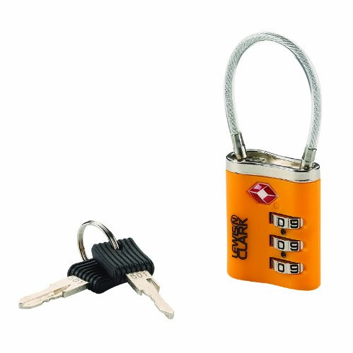 Lewis N Clarks Travel Sentry Cable Lock mit Keys Gepäckschloss, Orange
